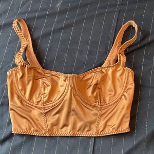 Skims Satin Corset Bralette in Copper medium